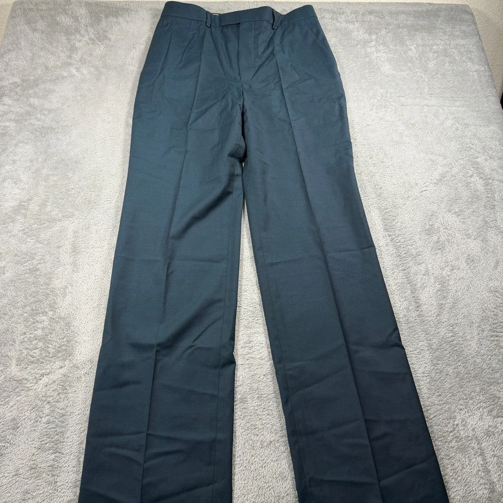 Gucci Uniform Dress Pants Mens 33 Dark Teal Flat Front Made In Bulgaria NWOT