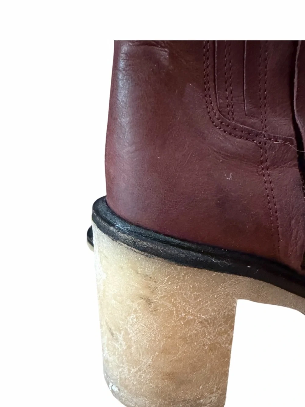 FREE PEOPLE‎ James Leather Chelsea Boot Cherry Chocolate Burgundy 38.5 8