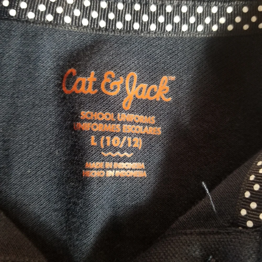 NWOT CAT & JACK SCHOOL UNIFORMS NAVY POLO SHIRT SIZE LARGE 10/12