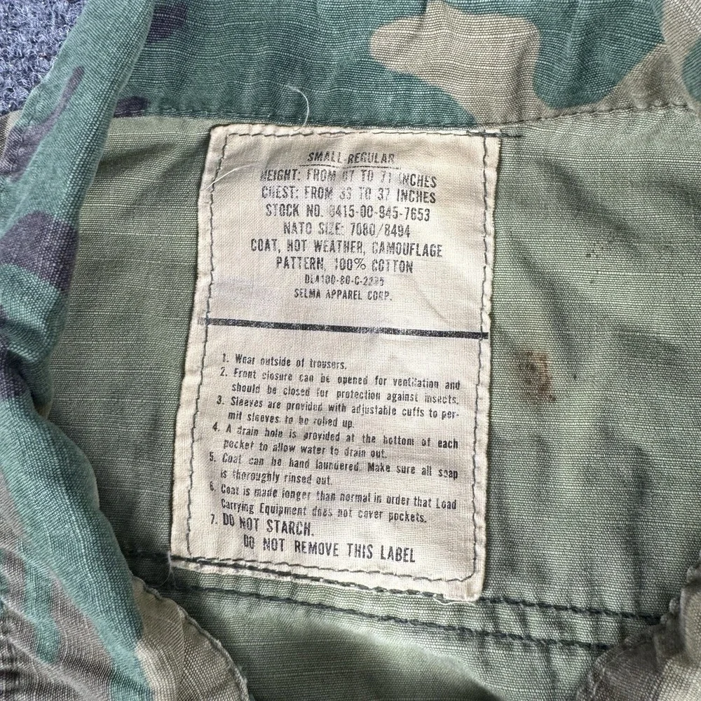 Vintage US Air Force BDU Jacket Mens Woodland Camo‎ Patches Named Strategic USA