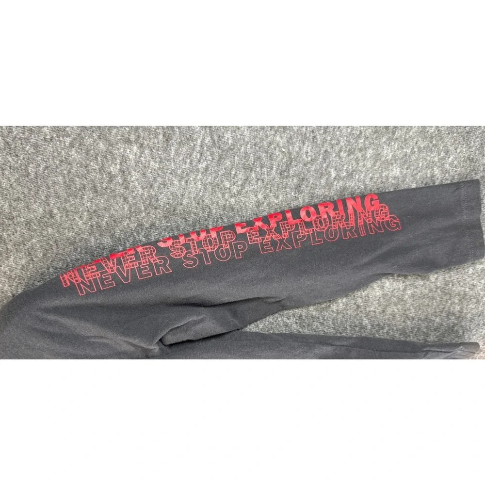 The North Face Long Sleeve T-Shirt Boys Large Black Faded Graphic Logo Tee Warm