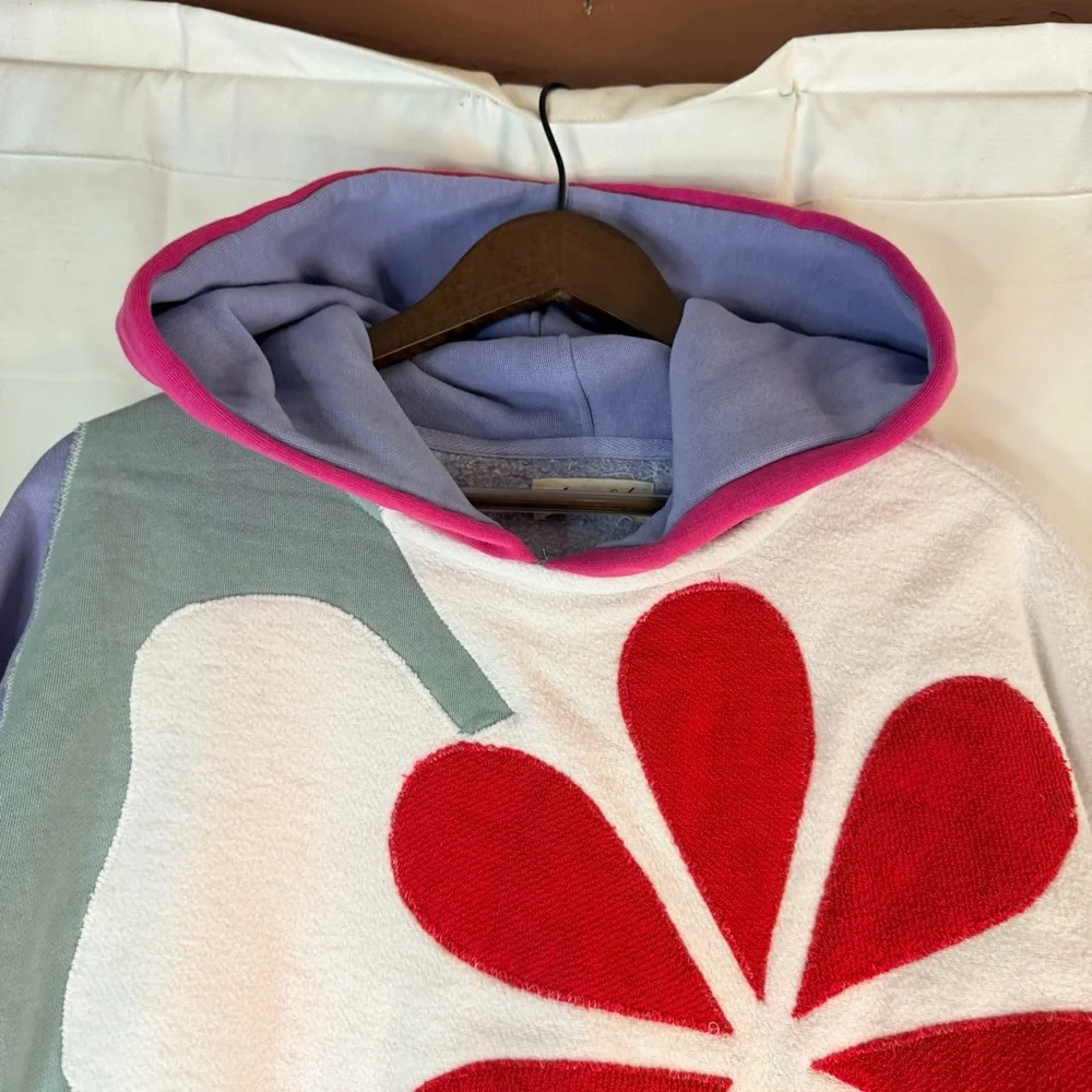 FREE PEOPLE Women’s Size XS Sweatshirt Hoodie Floral Oversized Heavyweight