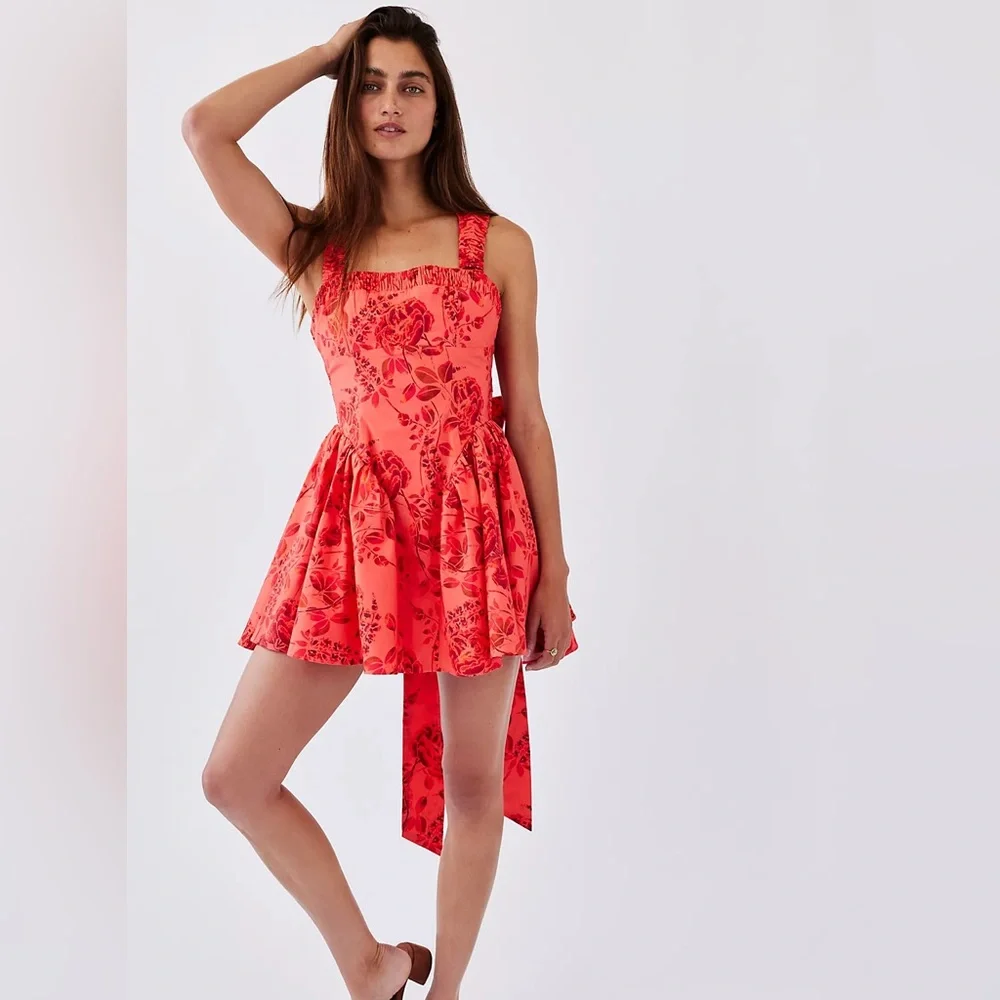 NWT‎ free people party small Matilde Mini Dress or age floral bow dress
