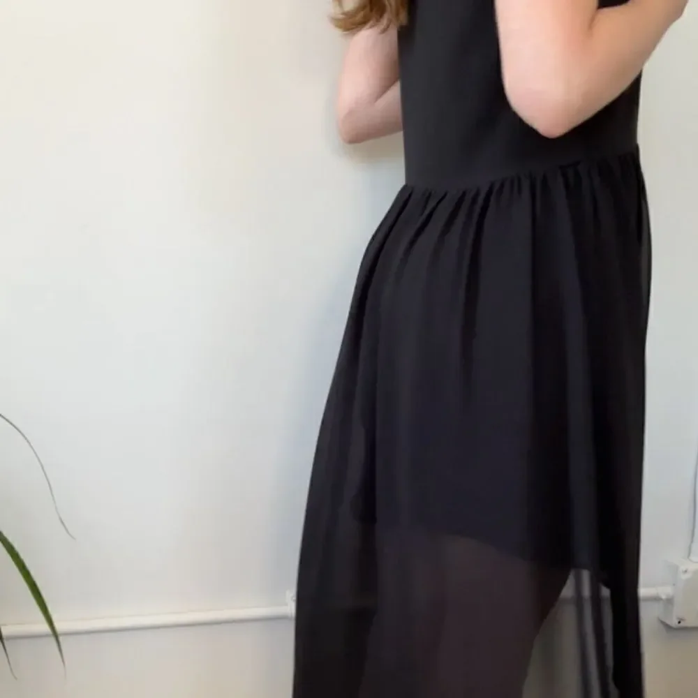 Michael Kors Black Sheer Hi-Lo PopOver Dress S‎