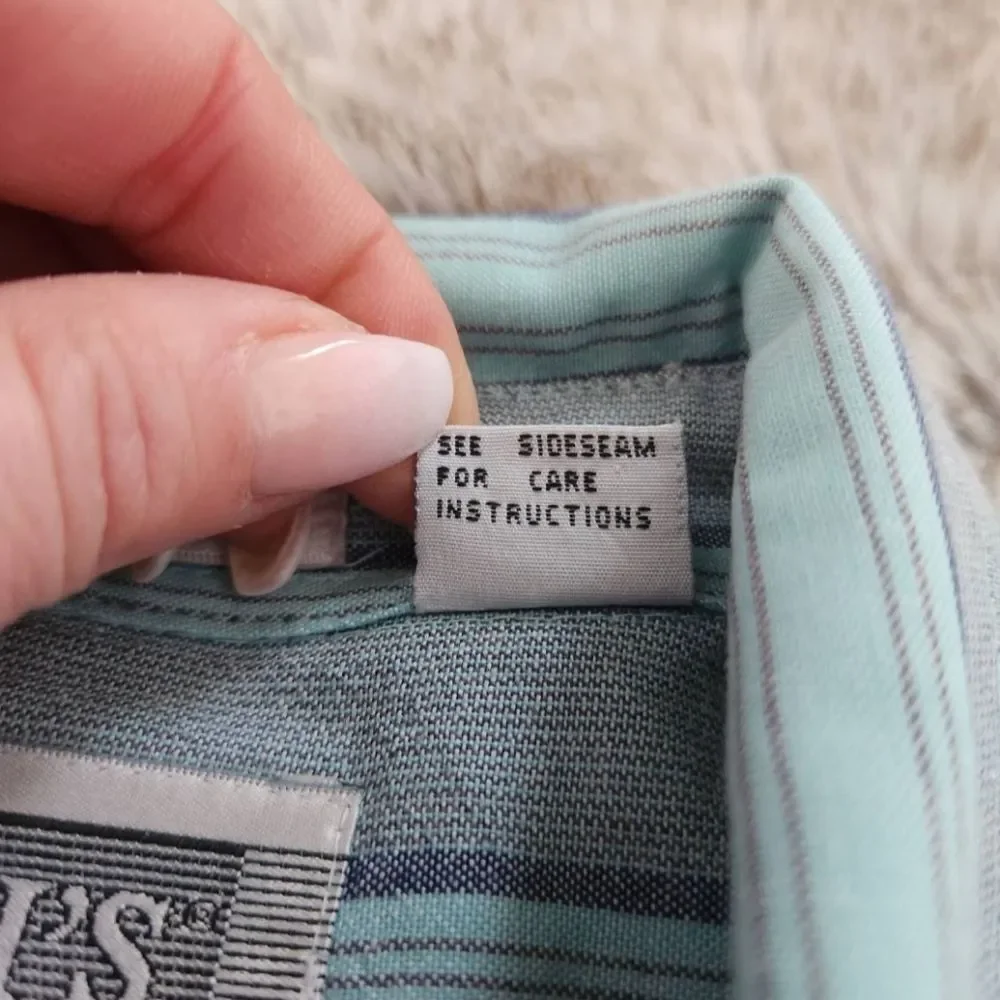 Levi's Vintage Silver‎ Label Long Sleeve Striped Button Down Blue and Gray Large