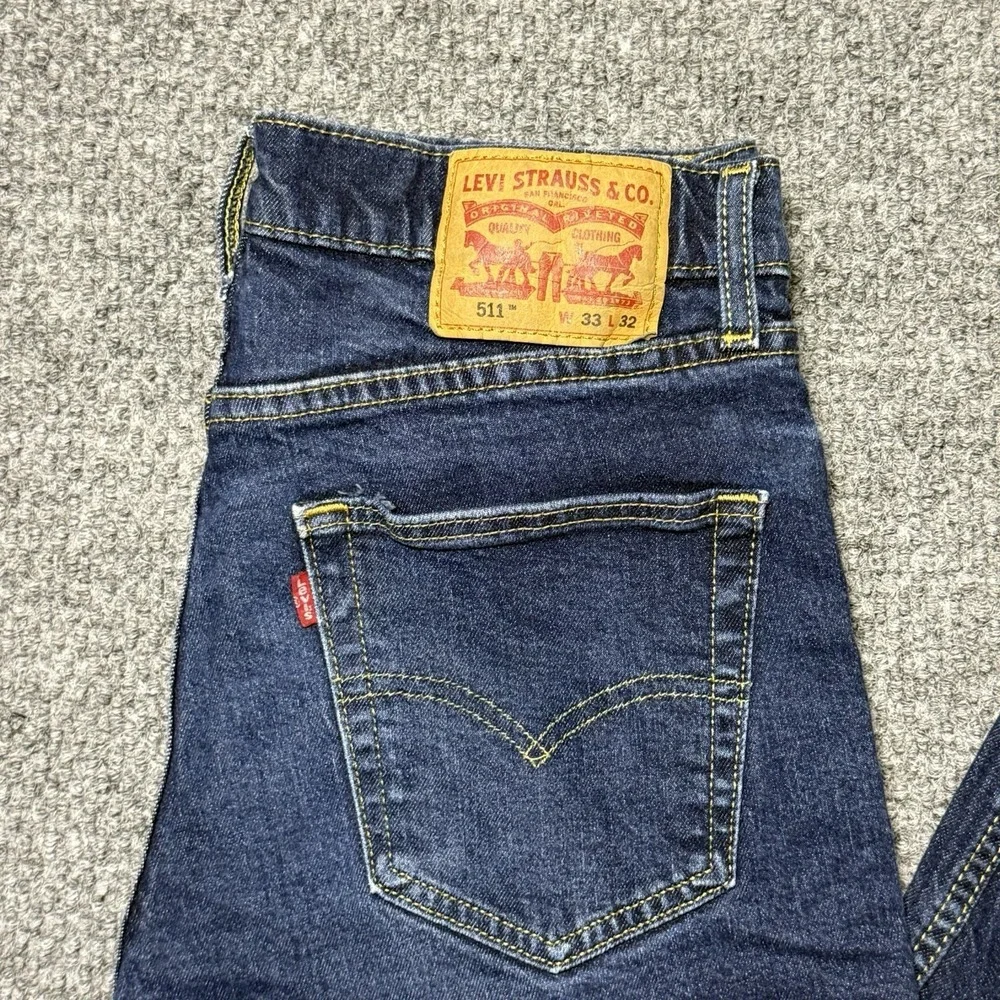 Levi's 511 Slim Fit Jeans Low Rise Dark Wash Blue Men's‎ Size 33x32 Fit 31X30