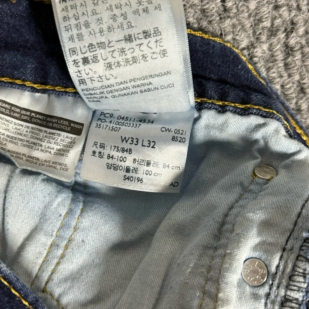 Levi's 511 Slim Fit Jeans Low Rise Dark Wash Blue Men's‎ Size 33x32 Fit 31X30