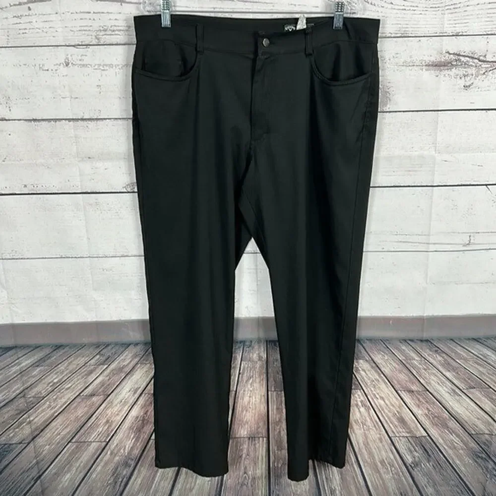 Callaway Pants Mens 36 Black Pockets Light Weight Golf Stretch‎ Office
