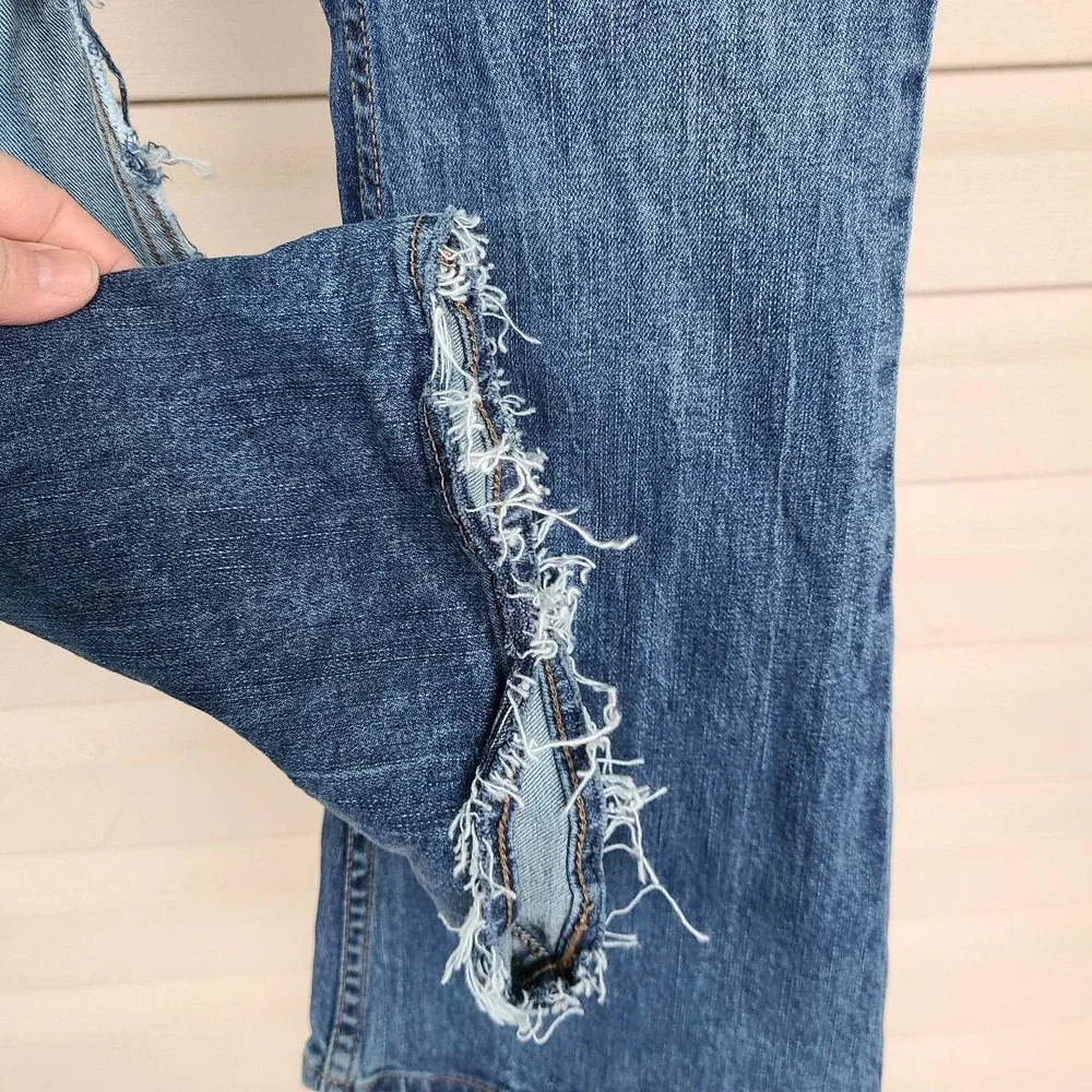 Free‎ People Cropped Flare destroyed jeans Size 24