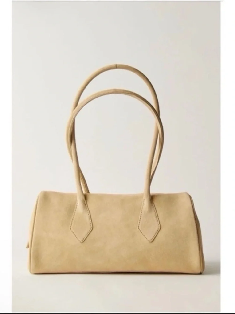 NWT free people sierra suede shoulder bag tote beige tan yellow