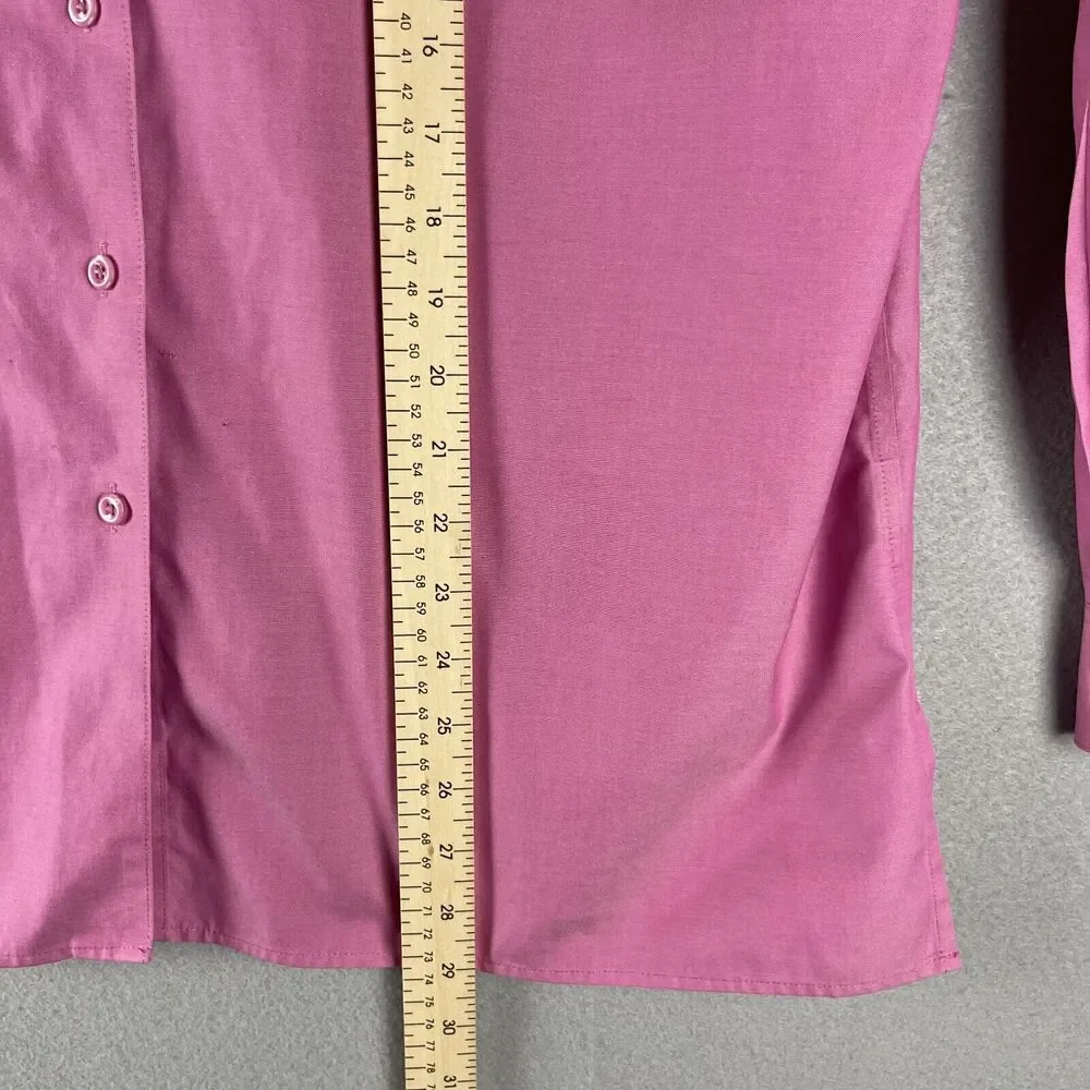 Foxcroft Wrinkle Free Shirt Womens 14W‎ Pink Button Up Long Sleeve Career Office