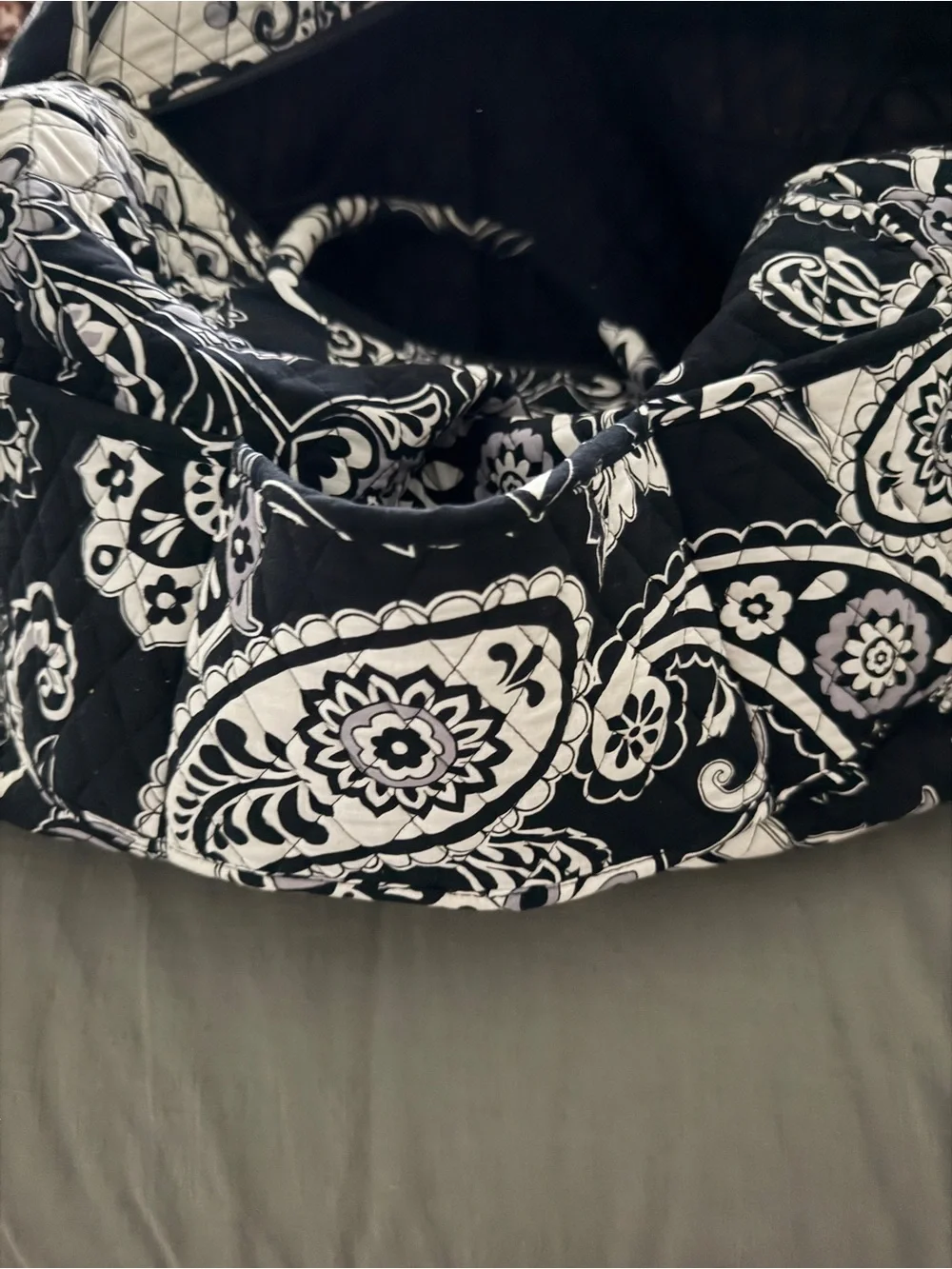 Vera Bradley Black and White Quilted Paisley Tote