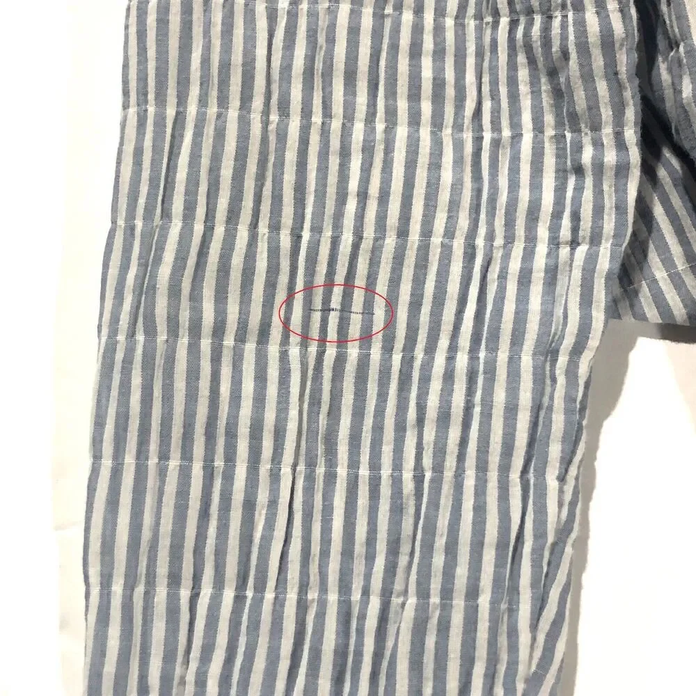 Free People Party in‎ The Back Striped Sheer Floral Shirt Blouse Top Button Sz M