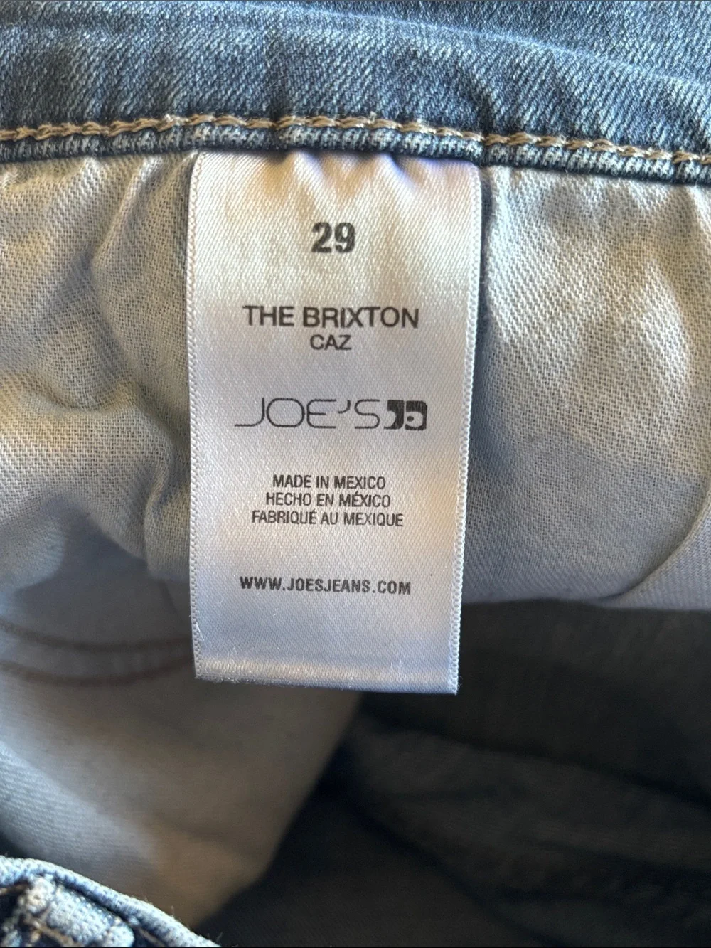 Joe's Jeans Brixton Caz Cropped Straight Leg‎ Jeans Blue Size 29