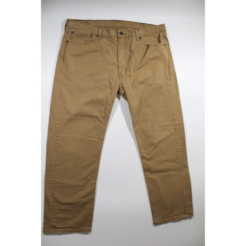 Levis 505 Pants Mens 40x28 (Tag 40x30) Brown Straight Leg Regular Fit Denim Jean