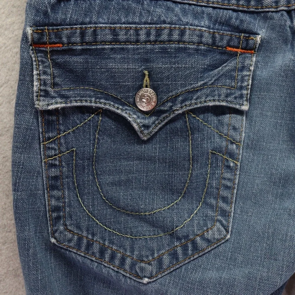 True Religion Jeans Mens 32‎ Billy Relaxed Bootcut Flap Pocket Cotton Denim Blue