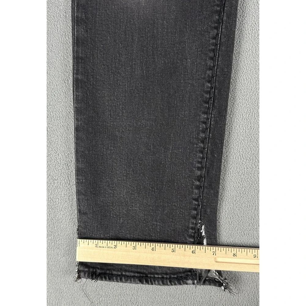 True Religion Jeans 33x33 Black Geno Relaxed Slim Faded Distressed Flap Pocket