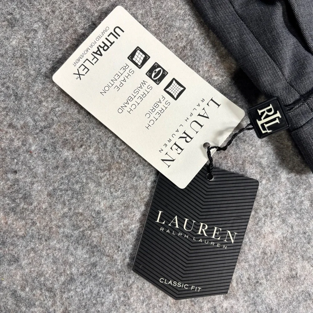 Lauren Ralph Lauren Mens Gray Classic Fit Wool Ultraflex Suit Trouser Pant 44x32