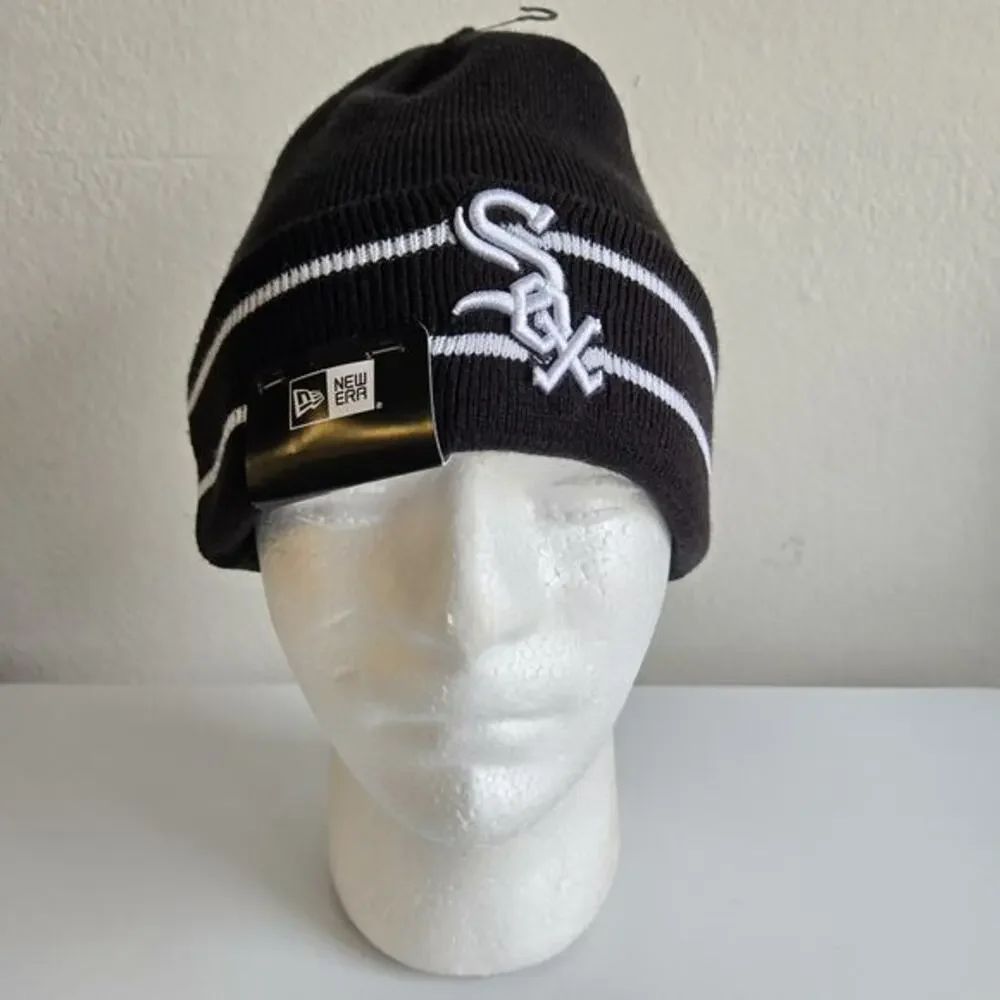 MLB Chicago White Sox New Era Winter Soft Warm Beanie Baseball Knit‎ Hat Black