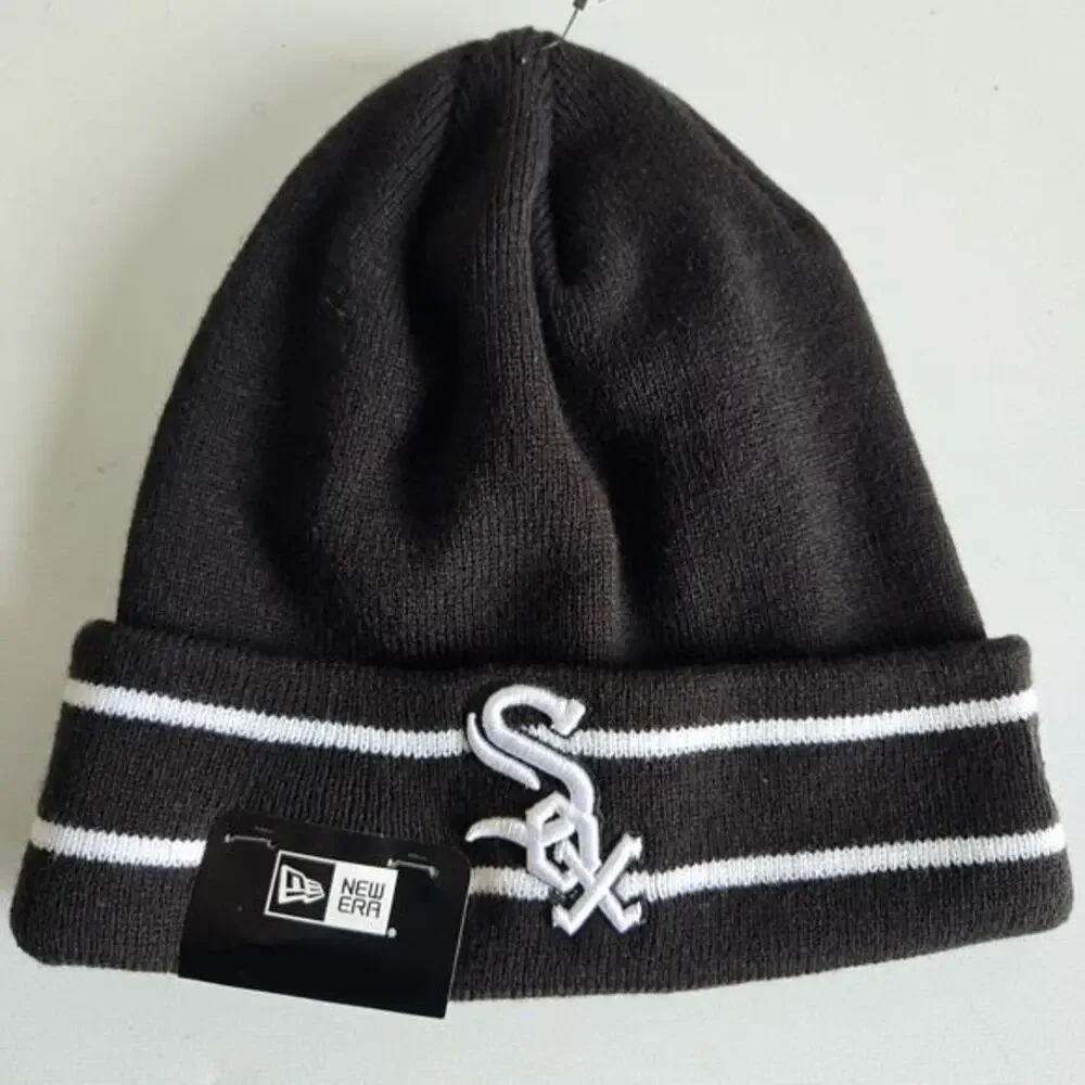 MLB Chicago White Sox New Era Winter Soft Warm Beanie Baseball Knit‎ Hat Black