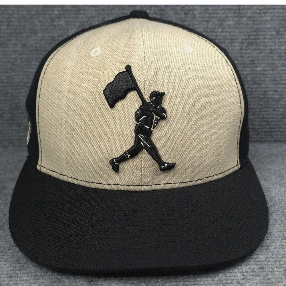 Baseballism Hat‎ Cap Fitted Mens 7 1/8 Black Tan MLB Baseball Jackie Robinson 42