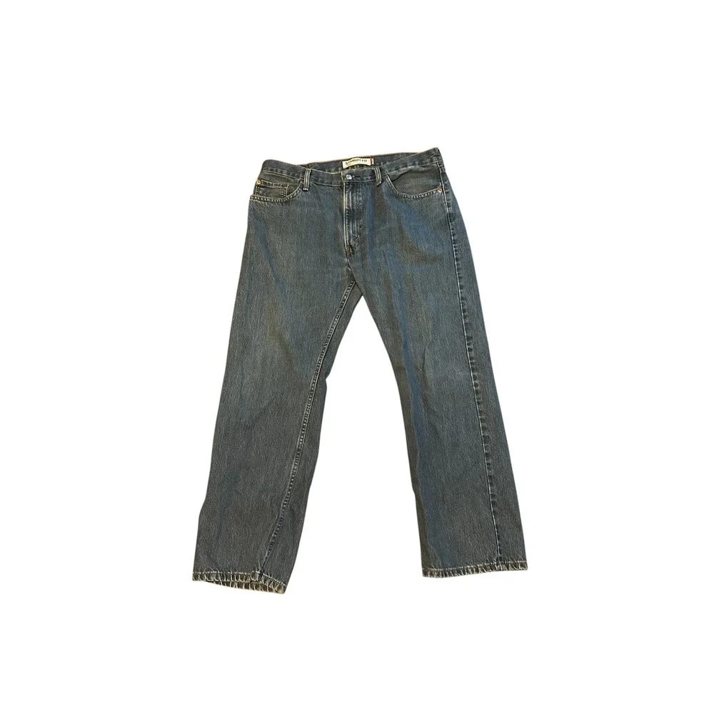 Levis 505 Straight Fit Mens Jeans Blue Denim 38x30 Medium Wash Regular Leg