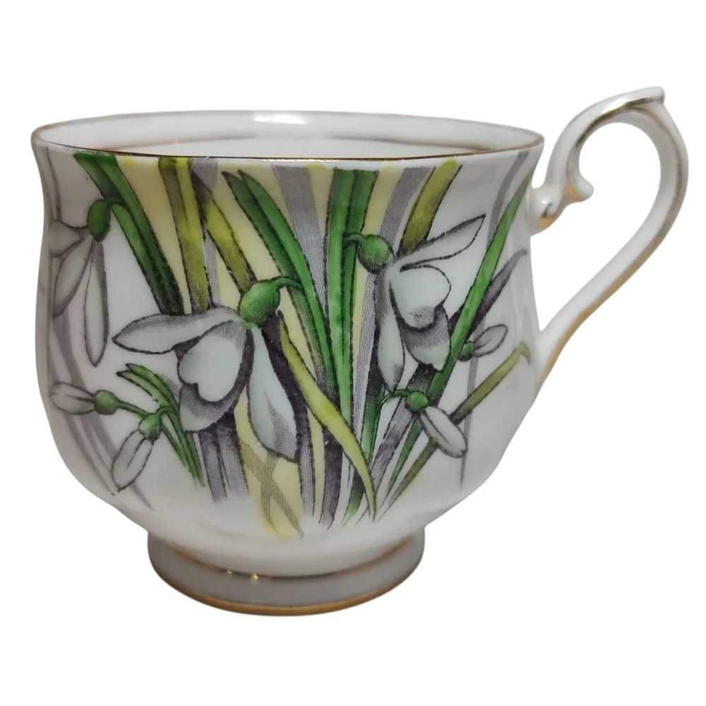 Royal Albert Teacup England‎ Bone China Snowdrop Flower Of Month Hand Painted