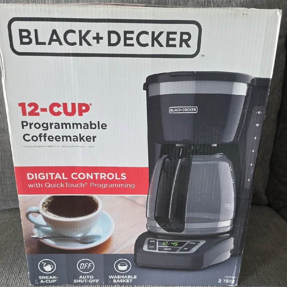 Black‎ & Decker 12-Cup Programmable Coffee Maker With Digital Controls, New