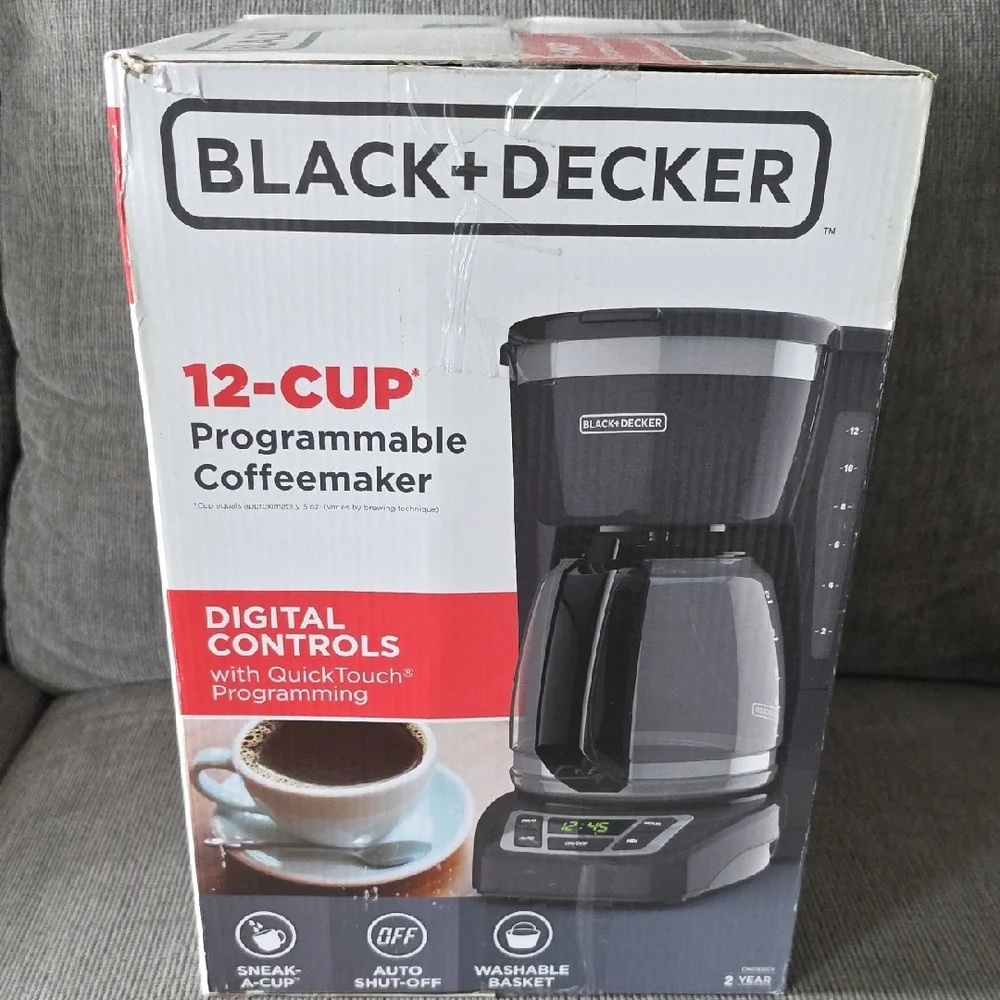 Black‎ & Decker 12-Cup Programmable Coffee Maker With Digital Controls, New