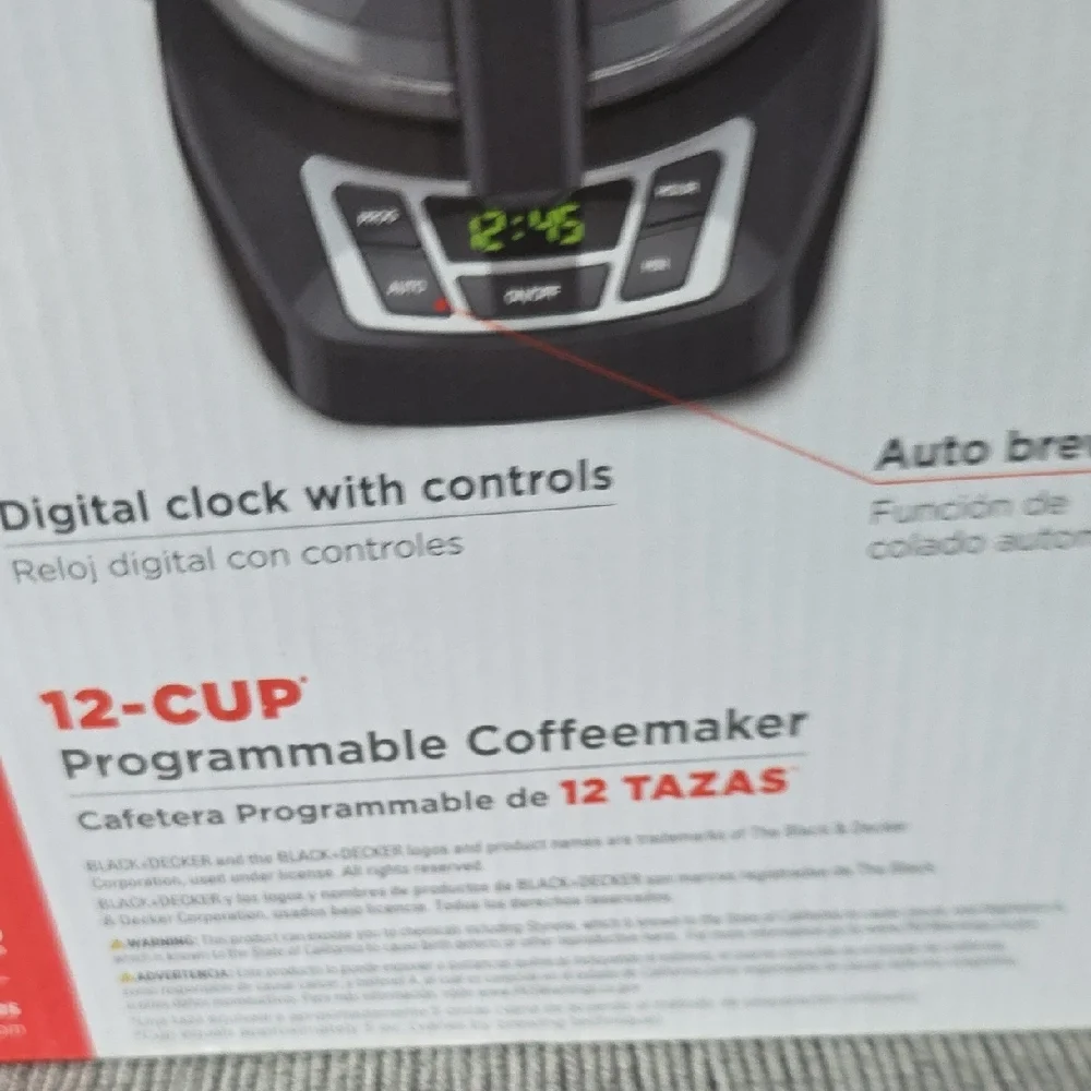 Black‎ & Decker 12-Cup Programmable Coffee Maker With Digital Controls, New