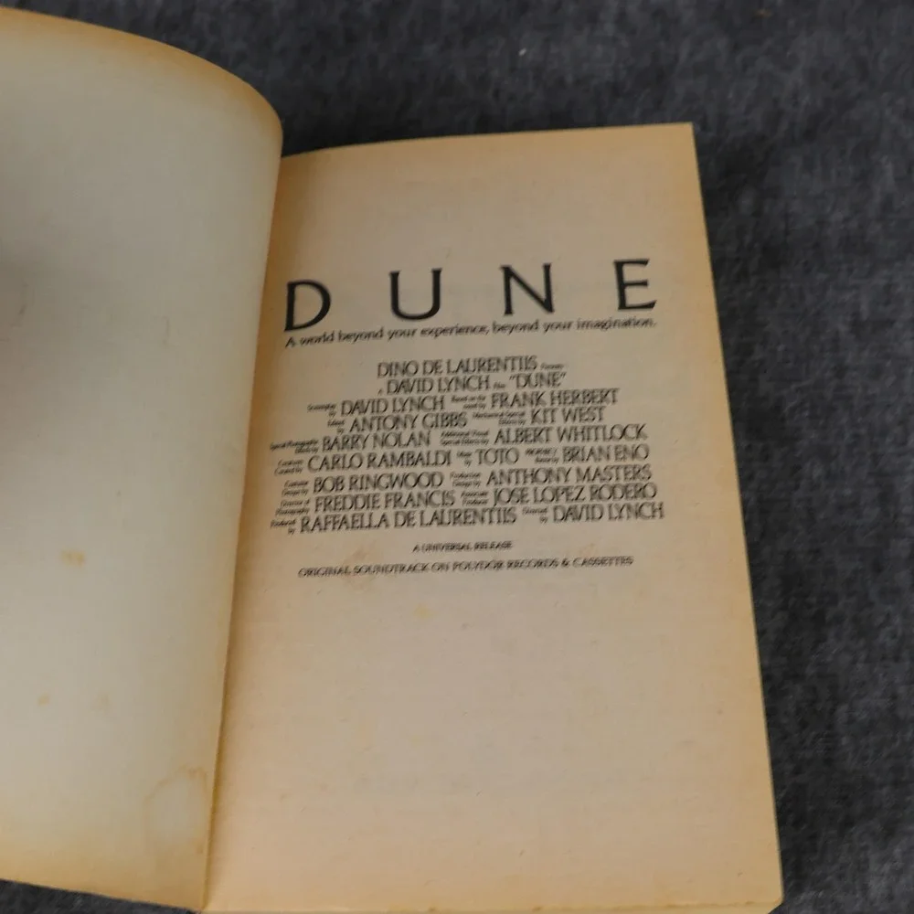 Vintage Dune Frank Herbert Black PB Sci-Fi Novel Berkley 1984 USA Movie Tie-In