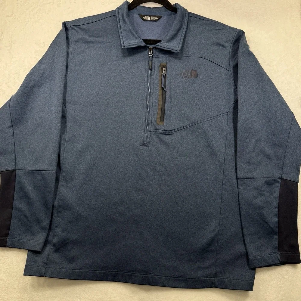 The North Face Men's Hommes Half Zip Fleece Pullover Size XL Navy Blue