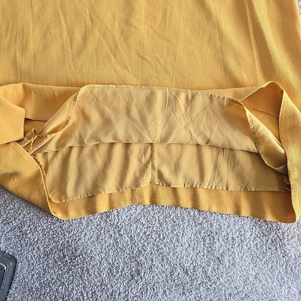 Free People Some Like It Hot Dress In Sun‎ Yellow SIZE L Flowy Slit Sleeves NWT