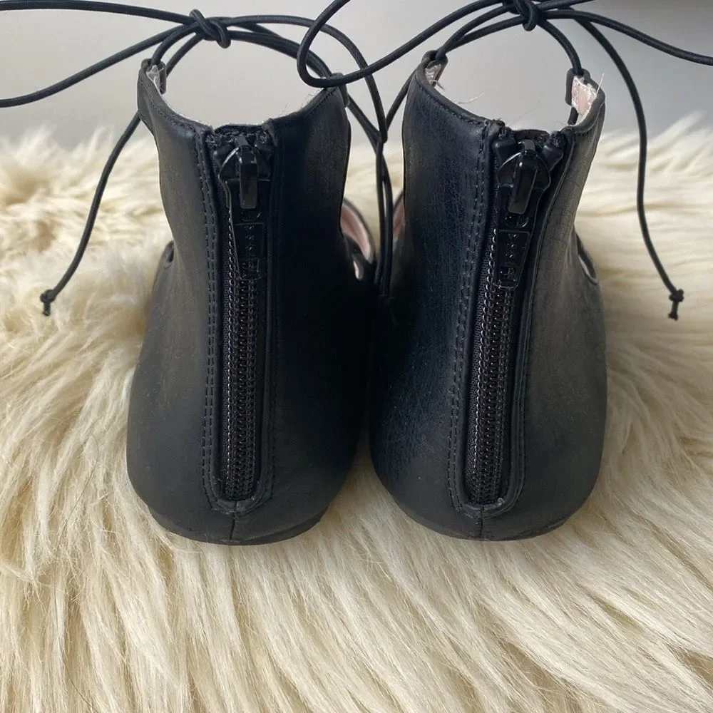 Place Black Ballet Flats Lace Up Big Kid sz 5 Romantic Ballet Core Castle Core