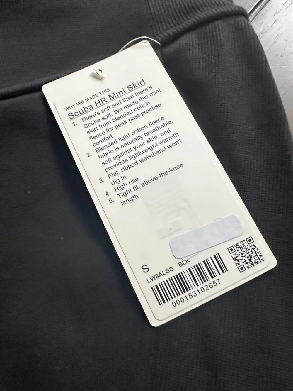 Brand New with Tags- lululemon athletica Black Scuba HR Mini Skirt