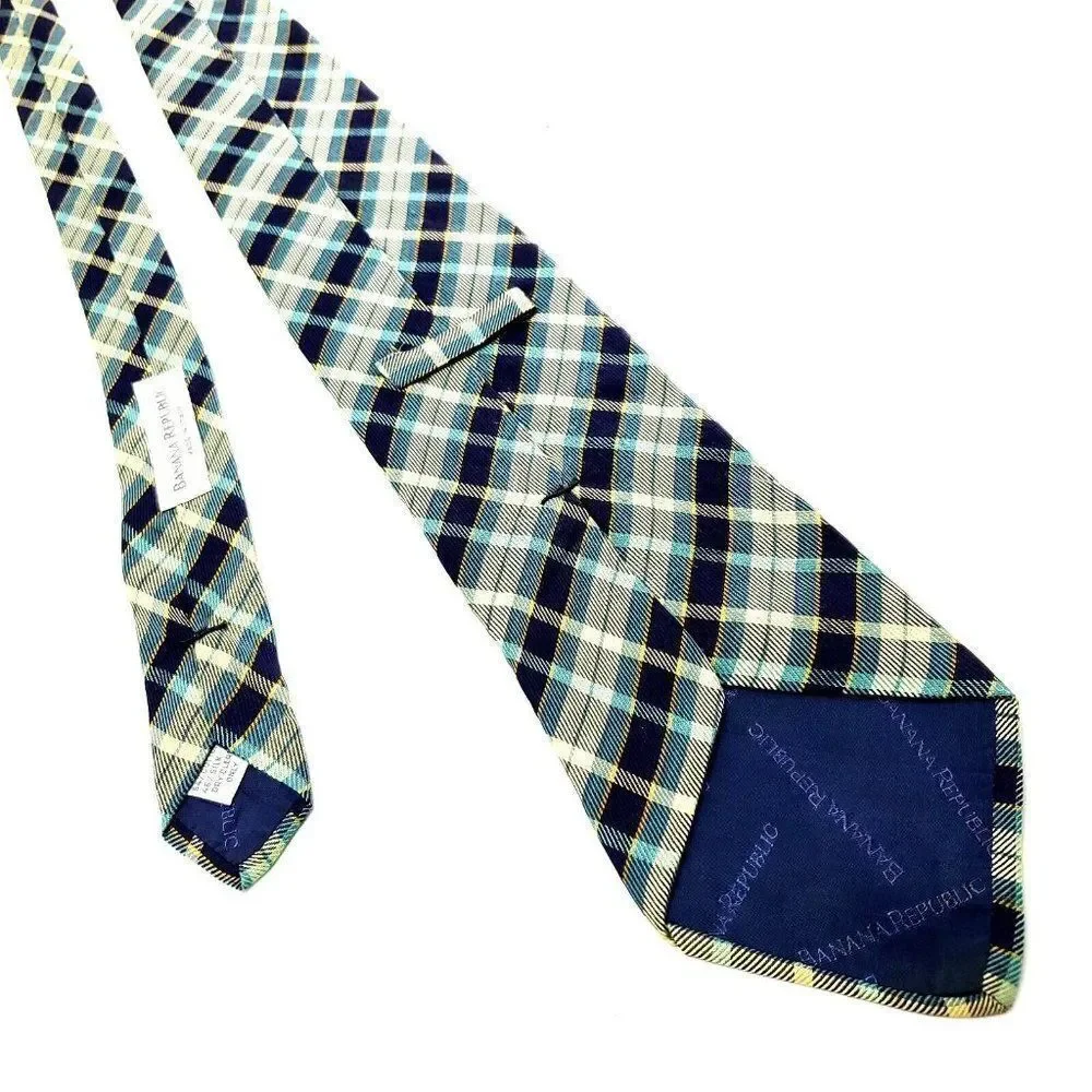Banana Republic Multi Colored Silk Tie Woven Wide Regimental Stripes‎