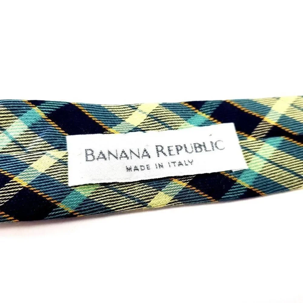 Banana Republic Multi Colored Silk Tie Woven Wide Regimental Stripes‎