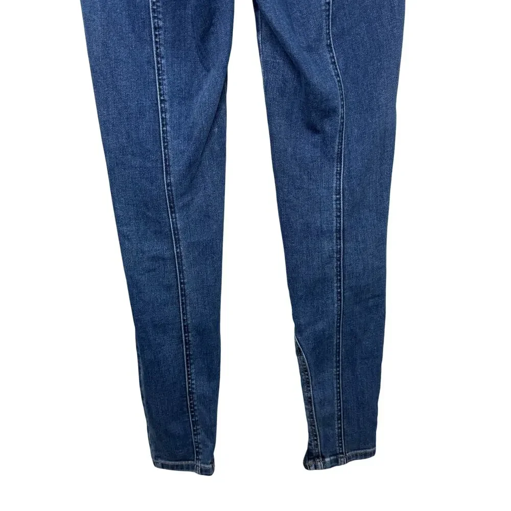 Free People CRVY Mercury Zip Jeans Harper‎ Blue Size 27 Moto Y2K StreetwearDenim
