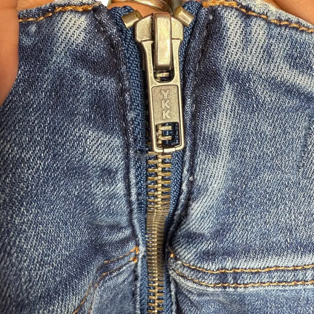 Free People CRVY Mercury Zip Jeans Harper‎ Blue Size 27 Moto Y2K StreetwearDenim
