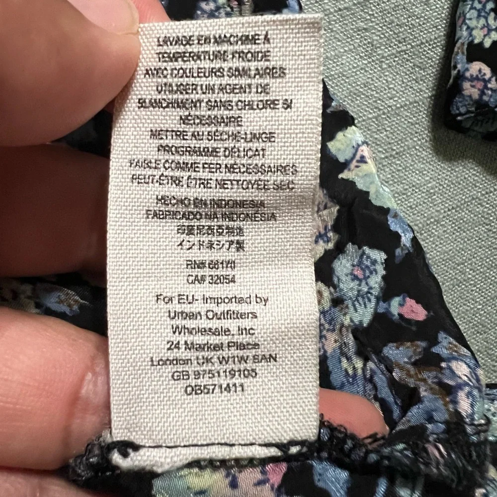 Free People Skyway Drive In Top Women Floral Button Front Blouse *No‎ Belt
