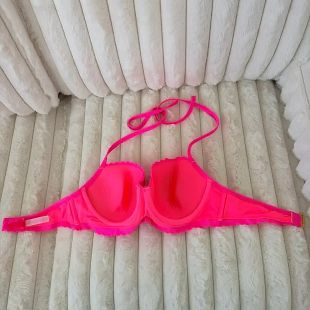 Victoria's Secret Lot‎ of 2 Swimwear Bikini Tops Padded Halter Tie 36C