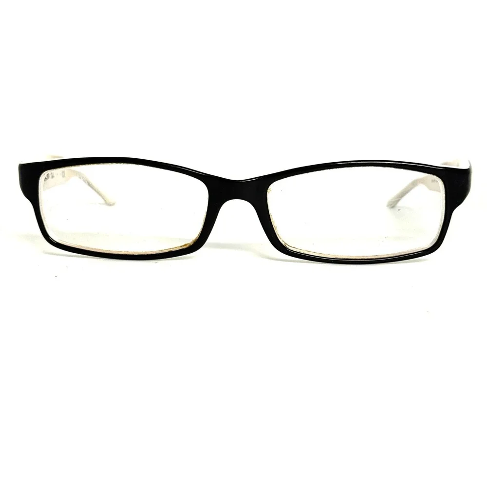 Ray-Ban‎ RB 5114 2097 Eyeglasses Black White Rectangular Frame 52-16-135