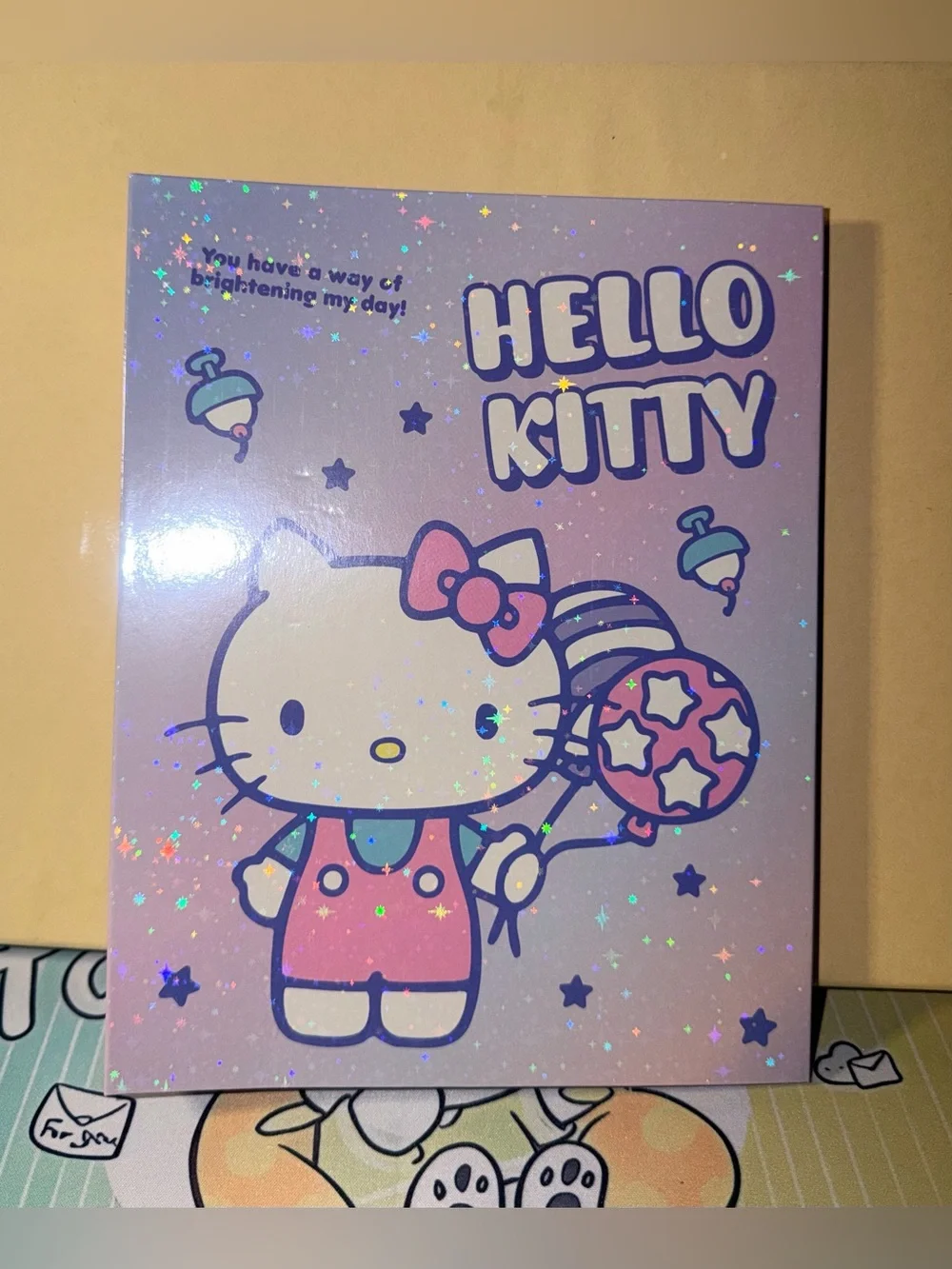 ❤️Sanrio Hello Kitty Lavender and Pink Holographic Trading Card Binder/Notebook