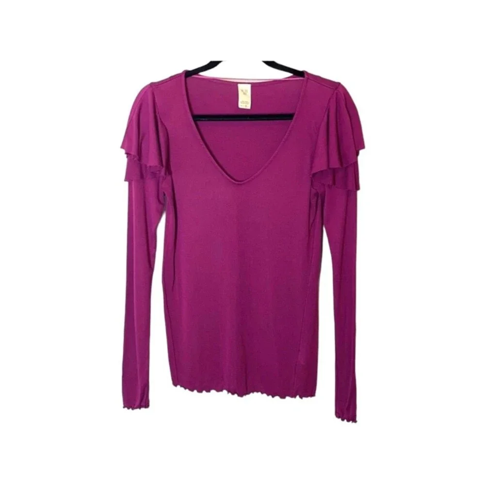 Free People On Rewind Ruffle Blouse Size M
