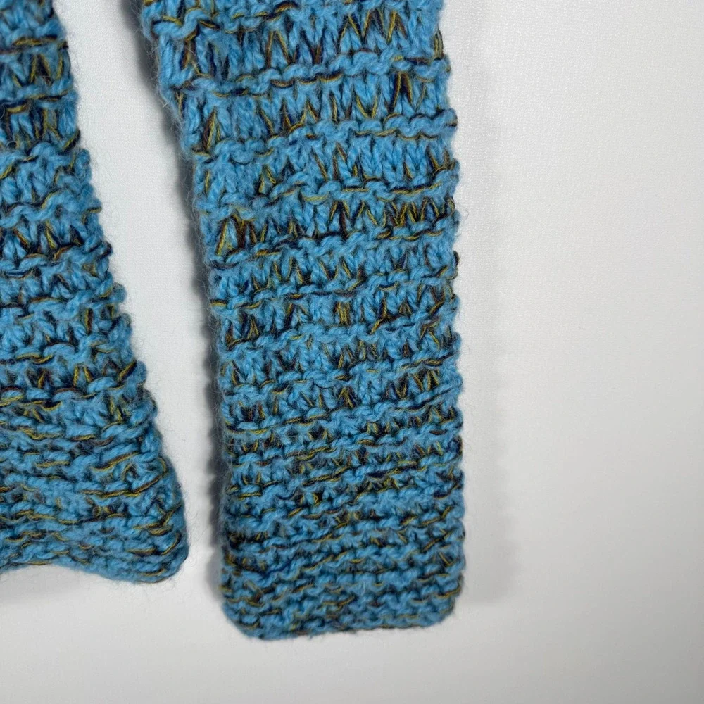 Free People Marl Chunky Wool Blend Knit Sweater Womens S/P Blue Relaxed Fit