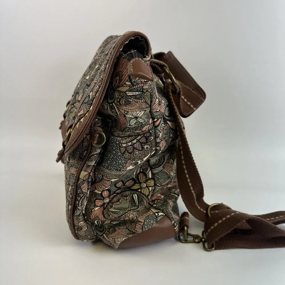 Sakroots Convertible Backpack Crossbody Canvas‎ Sienna Spirit Desert Snap Flap