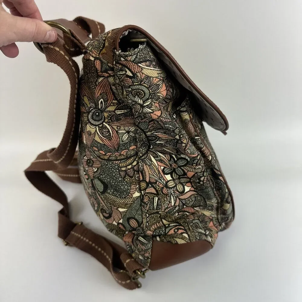 Sakroots Convertible Backpack Crossbody Canvas‎ Sienna Spirit Desert Snap Flap