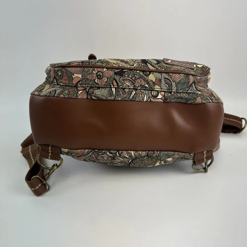 Sakroots Convertible Backpack Crossbody Canvas‎ Sienna Spirit Desert Snap Flap