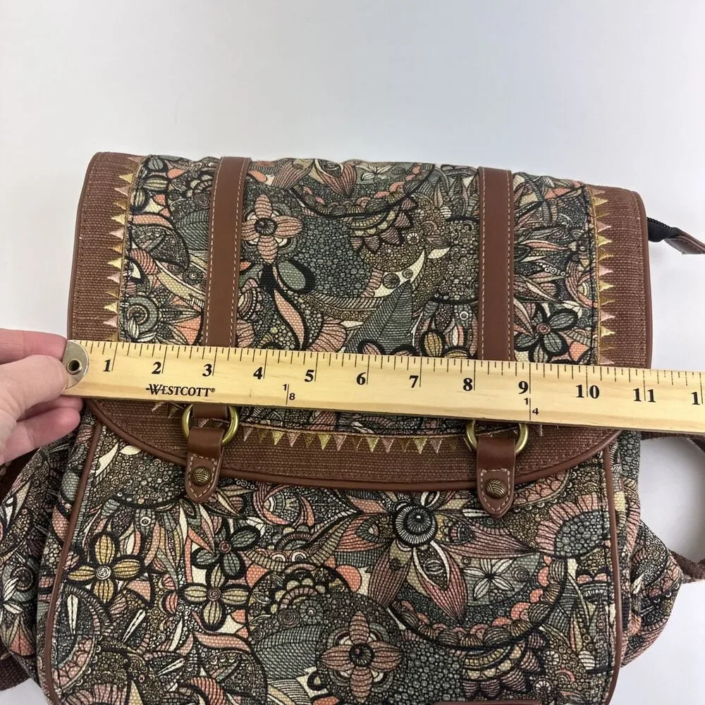 Sakroots Convertible Backpack Crossbody Canvas‎ Sienna Spirit Desert Snap Flap