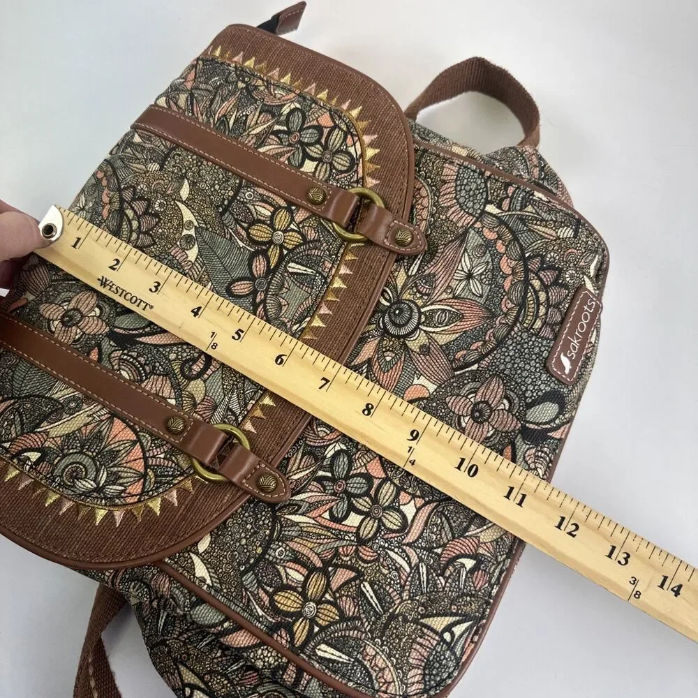 Sakroots Convertible Backpack Crossbody Canvas‎ Sienna Spirit Desert Snap Flap